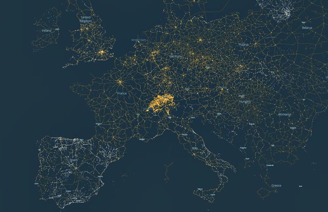 Mapa transporte público Europa