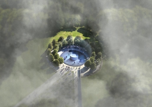Animación facilitada por el Estudio Roosegaarde, del resultado del proyecto «Smog Free Project», del artista holandés Daan Roosegaarde (1979), que ha diseñado la mayor purificadora de aire del mundo
