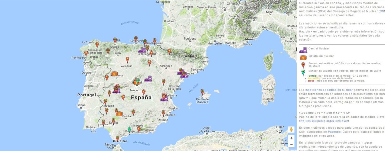 mapa de radioactividad España