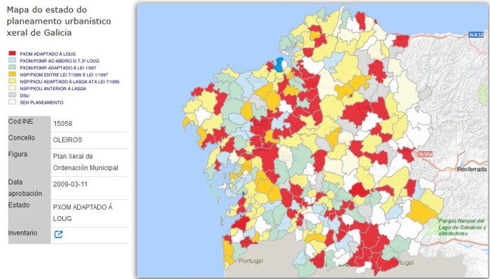 Concellos adaptados a la LOUG Fuente: Xunta de Galicia