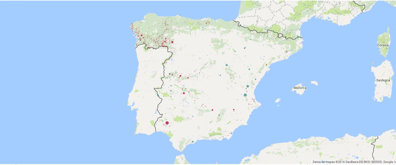 Mapa de incendios forestales España